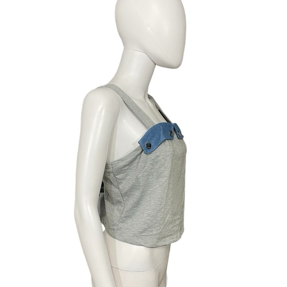 Women’s Sleeveless Gray Crop Cami Top - Picture 4 of 6